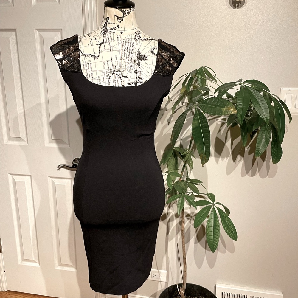NWOT Guess Vintage Y2k Embellish Bead Sequin Bodycon Tailored Dress S